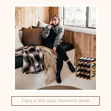 Stylish Bamboo Wine Rack - 4 Tier Storage for 16 Bottles