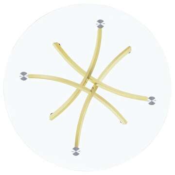 Coaster Home Furnishings Beckham Round Dining Table Brass and Clear