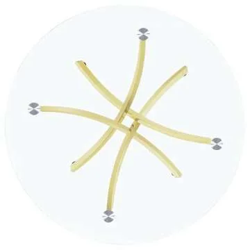 Coaster Home Furnishings Beckham Round Dining Table Brass and Clear