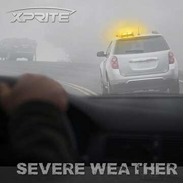Xprite Yellow(Amber) 24 LED Roof Top Mini Bar, Truck Car Vehicle Law Enforcement Emergency Hazard Beacon Caution Warning Snow Plow Safety Flashing Strobe Light with Magnetic
