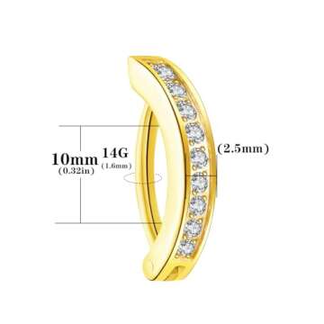 VOJO Hypoallergenic Titanium Clicker Belly Button Ring for Women