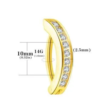 VOJO Hypoallergenic Titanium Clicker Belly Button Ring for Women