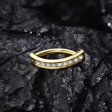 VOJO Hypoallergenic Titanium Clicker Belly Button Ring for Women