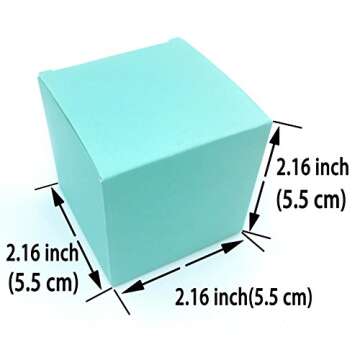 Small Cube Turquoise Candy Treat Boxes Bulk Teal Blue Gift Boxes Wedding Favors Baby Bridal Shower B...