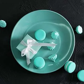 Small Cube Turquoise Candy Treat Boxes Bulk Teal Blue Gift Boxes Wedding Favors Baby Bridal Shower Birthday Party Boxes Supplies, 50pc (Aqua Blue)