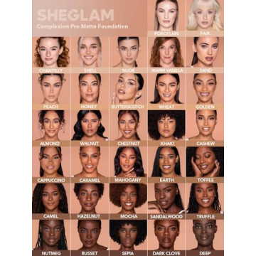 SHEGLAM Full Coverage Foundation Makeup Long Lasting Waterproof Matte Dewy Liquid Foundation - Porcelain