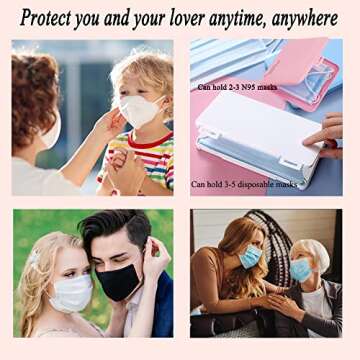 LOYUBNY Mask Case Mask Storage Case Mask Holder Case Portable Plastic Reusable Recyclable Dustproof for School Office Restaurant Travel 2Pcs(Blue/Pink)