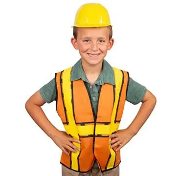 Tigerdoe Kids Party Dress Up - 8 Hats with 8 Vests- Construction Party - Birthday Favors
