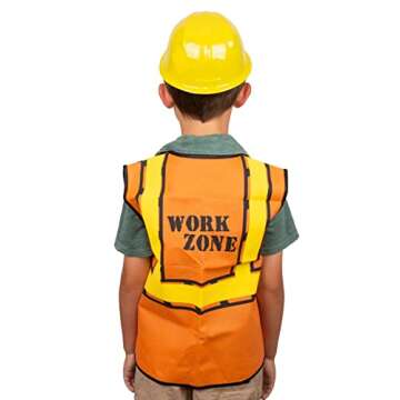 Tigerdoe Kids Party Dress Up - 8 Hats with 8 Vests- Construction Party - Birthday Favors