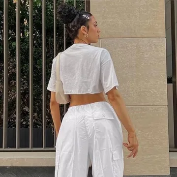 Stylish YAHUIUL Parachute Pants for Women - Baggy & Comfortable