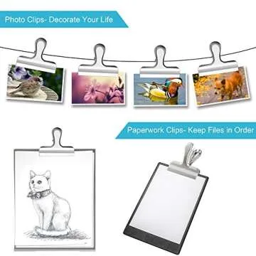 10PCS Wide Metal Chip Clips 3 Inch, Snack Food Bag Sealing Clips, Stainless Steel Paper Clamps Heavy Duty for Kitchen Food Packages and Office