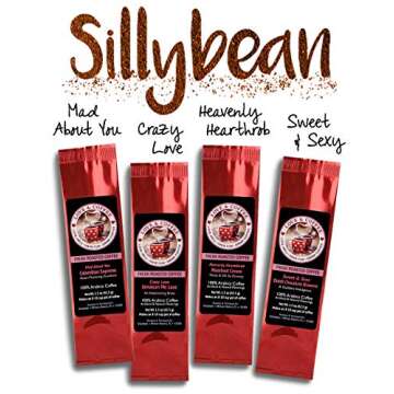 Romantic Coffee Flavors Sampler for Coffee Lovers | Sampler 8 Fun Delicious Fresh Roasted Gourmet Coffees with Love-Inspired Flavor Names and Descriptions on Labels