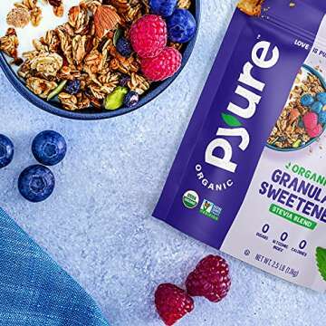 Pyure Organic Stevia Blend | Granulated All-Purpose - White Sugar Substitute | Zero Carb, Zero Sugar, Zero Calorie | Plant-Based Stevia and Erythritol Sweetener for Keto Friendly Food | 2.5 lb (40 oz)