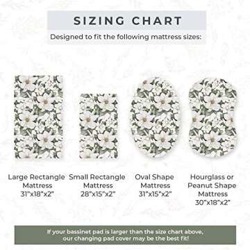 Pobibaby - 2 Pack Premium Bassinet Sheets for Standard Bassinets - Ultra-Soft Cotton Blend, Stylish Floral Pattern, Safe and Snug for Baby (Zephyr)