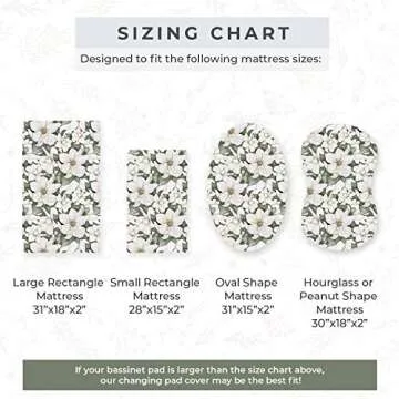 Pobibaby - 2 Pack Premium Bassinet Sheets for Standard Bassinets - Ultra-Soft Cotton Blend, Stylish Floral Pattern, Safe and Snug for Baby (Zephyr)
