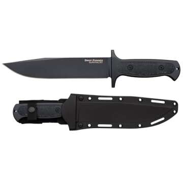 Cold Steel Drop Forged Survivalist 8" 52100 High-Carbon Steel Clip Point Fixed Blade EDC Tactical Hu...