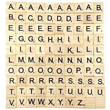 Sunnyglade 1000PCS Wood Letter Tiles/Wooden Scrabble Tiles A-Z Capital Letters for Crafts, Pendants,...