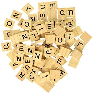 Sunnyglade 1000PCS Wood Letter Tiles for Spelling and Crafts