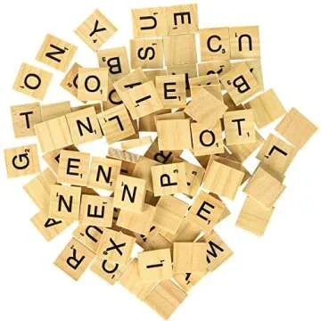 Sunnyglade 1000PCS Wood Letter Tiles for Spelling and Crafts