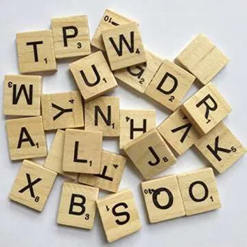Sunnyglade 1000PCS Wood Letter Tiles for Spelling and Crafts