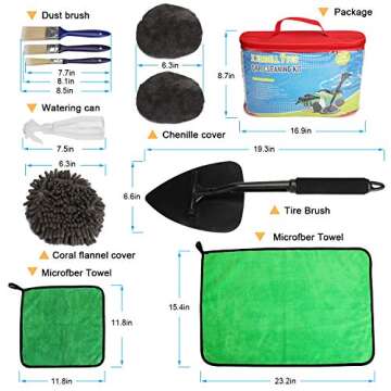 XINDELL Windshield Cleaning Kit - 9pcs Car Detailing Tools