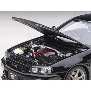 Skyline GT-R (R34) V-Spec II RHD (Right Hand Drive) Black Pearl 1/18 Model Car by Autoart 77407