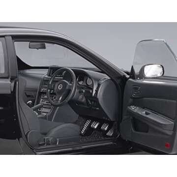 Skyline GT-R (R34) V-Spec II RHD (Right Hand Drive) Black Pearl 1/18 Model Car by Autoart 77407