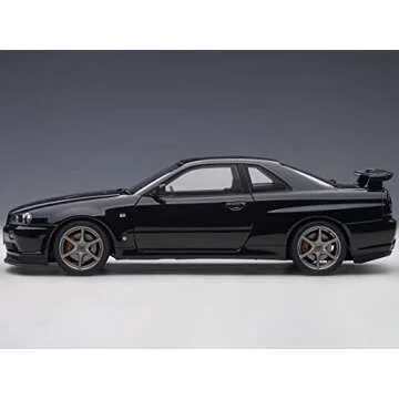 Skyline GT-R (R34) V-Spec II RHD (Right Hand Drive) Black Pearl 1/18 Model Car by Autoart 77407