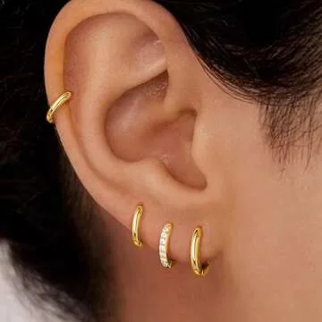 Poxtex Gold Hoop Earrings - Trendy and Hypoallergenic