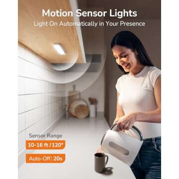 ULG Under Cabinet Lighting,96 LED Rechargeable Under Cabinet Lights Wireless, 1100mah Closet Lights ...