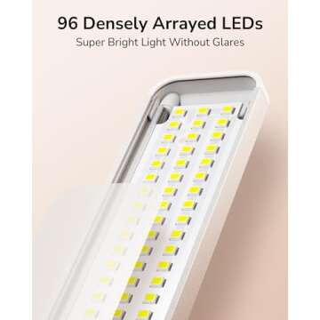 ULG Under Cabinet Lighting,96 LED Rechargeable Under Cabinet Lights Wireless, 1100mah Closet Lights Battery Operated, 6000K Dimmable Motion Sensor Light Indoor, Under Counter Lights for Kitchen