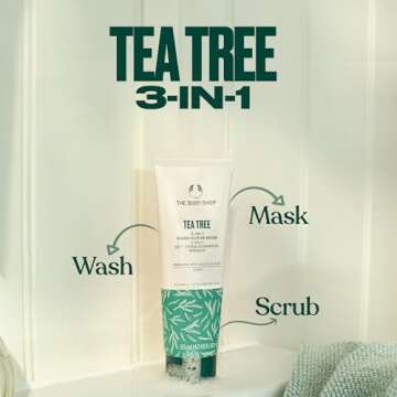 The Body Shop Tea Tree 3 in 1 Wash Scrub & Mask – Purifying Vegan Skincare For Oily, Blemished Ski...