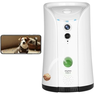 SKYMEE Dog Camera Treat Dispenser: Interactive Pet Monitor with Audio