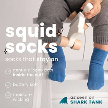 Squid Socks Boys Viscose from Bamboo Socks | Non-Slip Comfort | 0-3 Years
