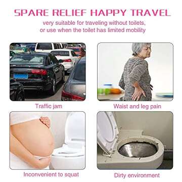 Sunany Female Urinal, Female Urinal with Silicone Funnel, Portable for Standing Female, Reusable Urinal for Female Toilet, for Outdoor, Activities, Camping, Travel (Pink)