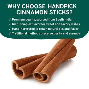 HANDPICK, Cinnamon Sticks (7 oz) 100% Raw, Non-GMO, Gluten-Free | Premium Quality | Resealable Ziplock Pouch | Perfect for Baking, Cooking & Beverages