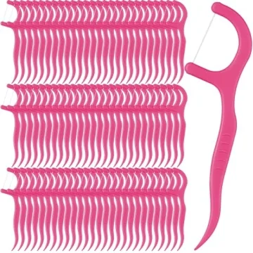 Baderke 200 Count Dental Floss Picks Bulk Non Breakable Dental Floss Flossers for Adults Tooth Picks...