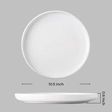 AmorArc Ceramic Dinner Plates Set of 6,10.5 inch Large Stoneware plates for Kitchen,Dinnerware Dishe...