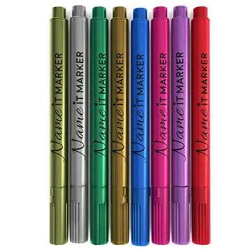 Name It Marker, Metallic Wine Glass Pens, Food Grade Ink in Fun Colors! Personalize Your Drinks Like Wine Charms , Set of 8