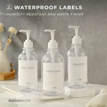 MaisoNovo Waterproof Labels for Bottles Modern Design - 6pc Mix Pack