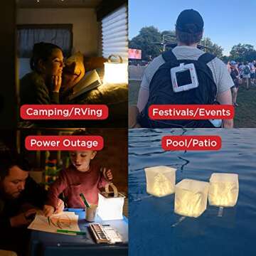 LuminAID Solar Camping Lantern - Inflatable LED Lamp Perfect for Camping, Hiking, Travel and More - Emergency Light for Power Outages, Hurricane, Survival Kits - As Seen on Shark Tank