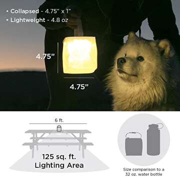 LuminAID Solar Camping Lantern - Inflatable LED Lamp Perfect for Camping, Hiking, Travel and More - Emergency Light for Power Outages, Hurricane, Survival Kits - As Seen on Shark Tank