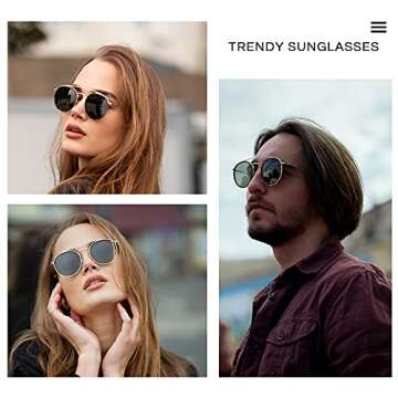 Stylish JIM HALO Polarized Round Sunglasses for All