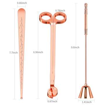 calary Candle Wick Trimmer, Candle Snuffer and Wick Dipper & Candle Accessory Set, 3 in 1 Candle Car...