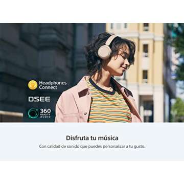 Sony WH-CH520 Best Wireless Bluetooth On-Ear Headphones with Microphone for Calls and Voice Control, Up to 50 Hours Battery Life with Quick Charge Function, Includes USB-C Charging Cable - Beige