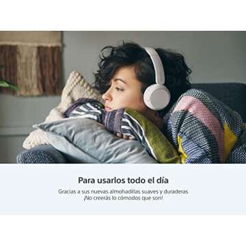 Sony WH-CH520 Best Wireless Bluetooth On-Ear Headphones with Microphone for Calls and Voice Control, Up to 50 Hours Battery Life with Quick Charge Function, Includes USB-C Charging Cable - Beige