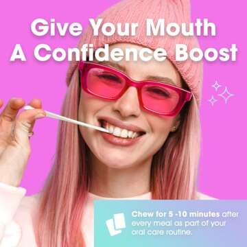 Happy ppl Gum, Chewing Gum, Natural Gum Pack, Xylitol Gum W/Oral Care Benefits, Plant-Based Gum, Sugar-Free & Plastic-Free, Strawberry Lemon Gum, 4 Pack