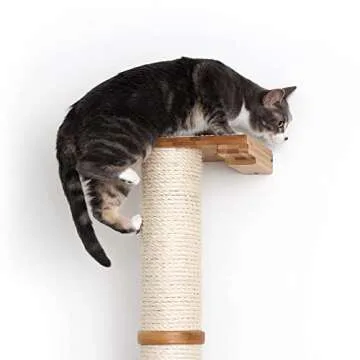 Catastrophic Creations Cat Scratching Post – 4-Tier Cat Wall Scratcher – Durable Bamboo & Sisal Cat Scratcher Post – Hand-Crafted Cat Scratching Posts for Indoor Cats – Modern Cat Furniture-