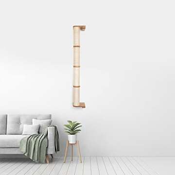 Catastrophic Creations Cat Scratching Post – 4-Tier Cat Wall Scratcher – Durable Bamboo & Sisal Cat Scratcher Post – Hand-Crafted Cat Scratching Posts for Indoor Cats – Modern Cat Furniture-