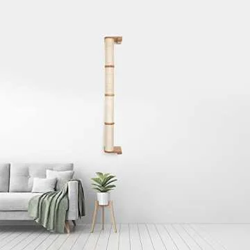 Catastrophic Creations Cat Scratching Post – 4-Tier Cat Wall Scratcher – Durable Bamboo & Sisal Cat Scratcher Post – Hand-Crafted Cat Scratching Posts for Indoor Cats – Modern Cat Furniture-